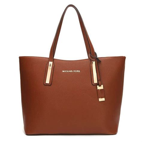 michael kors jaryn large leather shoulder tote brown|michael kors large totes.